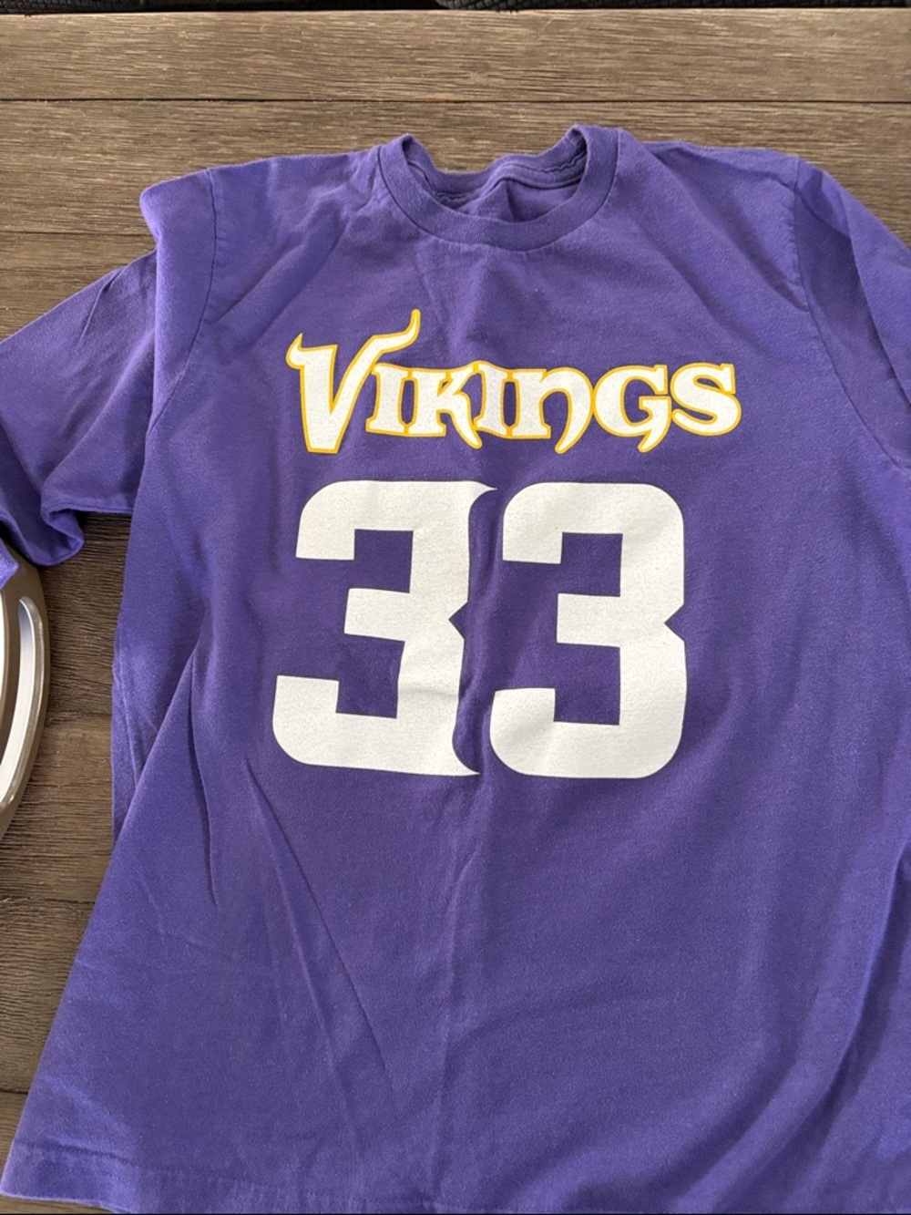 Kids Vikings Graphic Tee - Purple with White Numbers